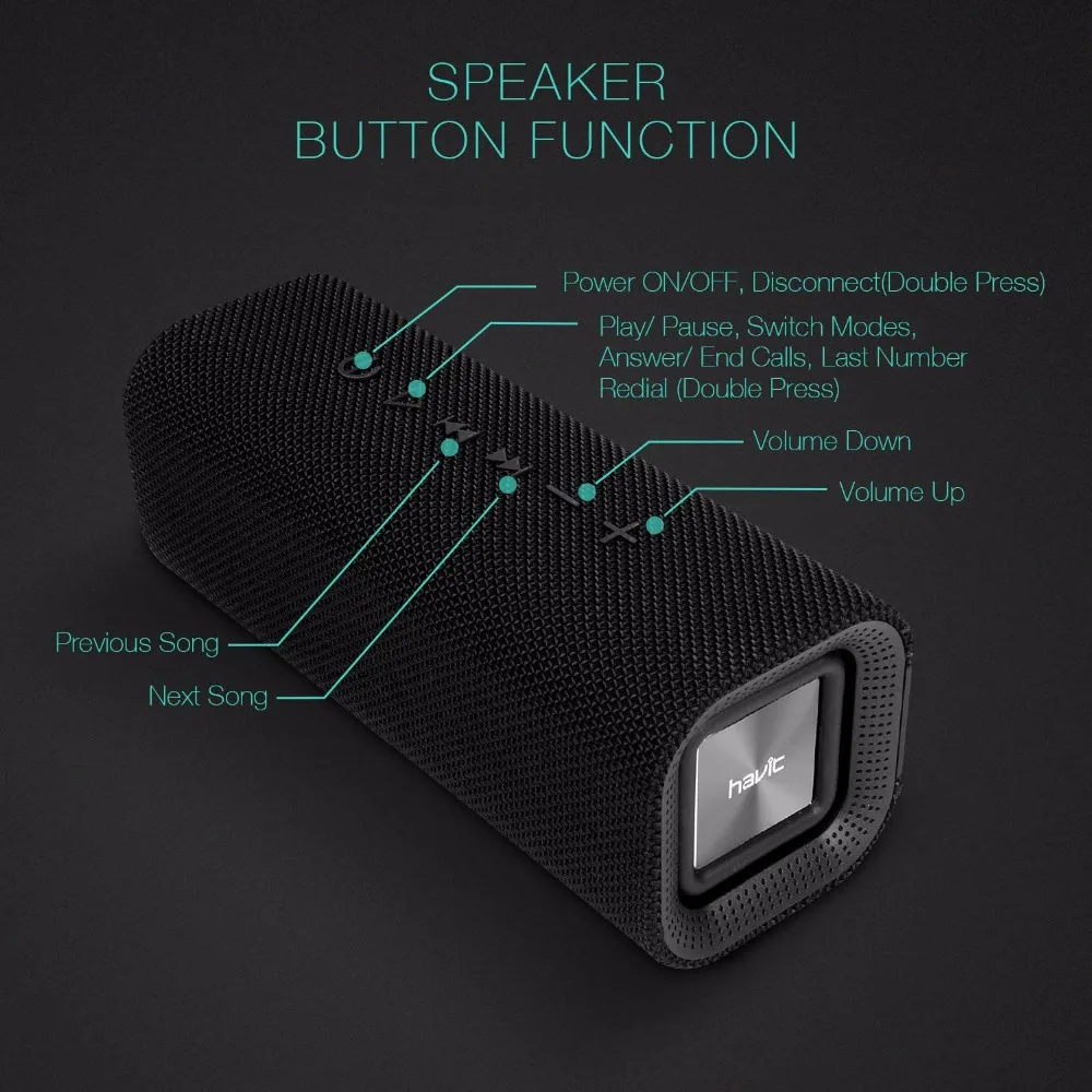 Портативная bluetooth колонка HAVIT уличный сабвуфер стерео Громкая Беспроводная с