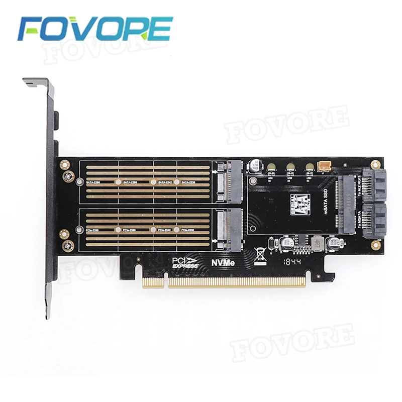 M.2 NVMe SSD NGFF к PCIE 3,0X16 адаптер M Key B Ключ mSATA PCI Express 3,0 NVME m.2 SSD& m.2 AHCI NGFF& mSATA 3 в 1 конвертер