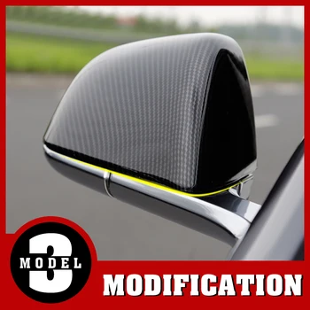

Modification Carbon Fiber Look Car Rear View Mirror Cover For Tesla for Model 3 2017 2018 2019