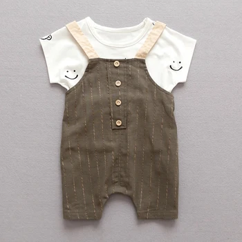 

YiErYing Newborns Stripe Clothes Cotton Summer Cute Boys and Girls Short Sleeve Baby Sets +Pant 2Pcs Baby Clothes