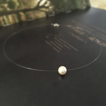 

LiiJi Unique Women Necklace 6-7mm AAA Nearround Freshwater Pearl 925 sterling silver Choker Invisible Necklace 35cm-50cm