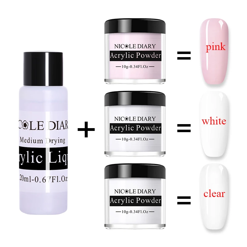 Nail powder acrylic 10ml tip extension french nail polymer powder