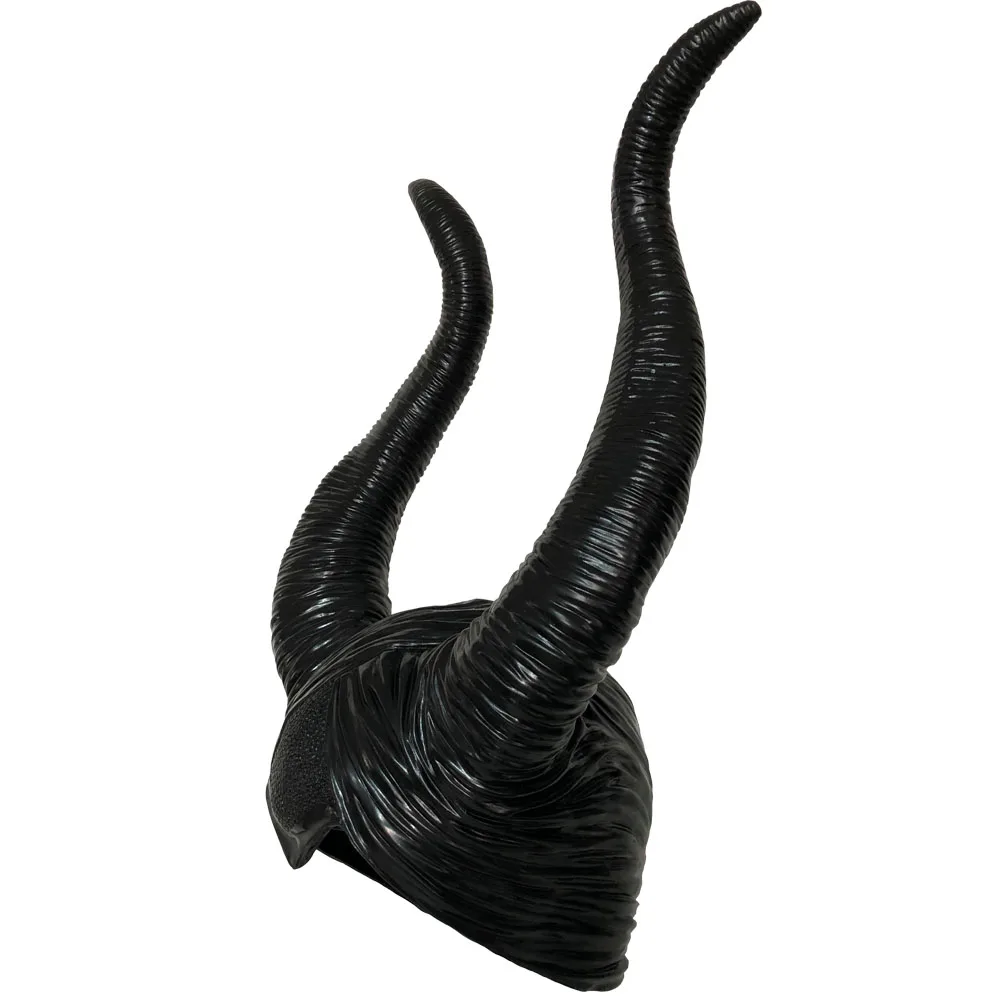 Maleficent Horns Cosplay Mask Headgear Black Queen Helmet Cap Headpiece Halloween Masquerade Party Props3