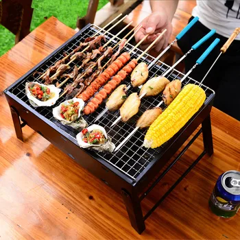 

Stainless Steel Outdoor Folding Barbecue Rack Wire Meshes Portable Household Charcoal Grills For Camping Campfire BBQ Tools