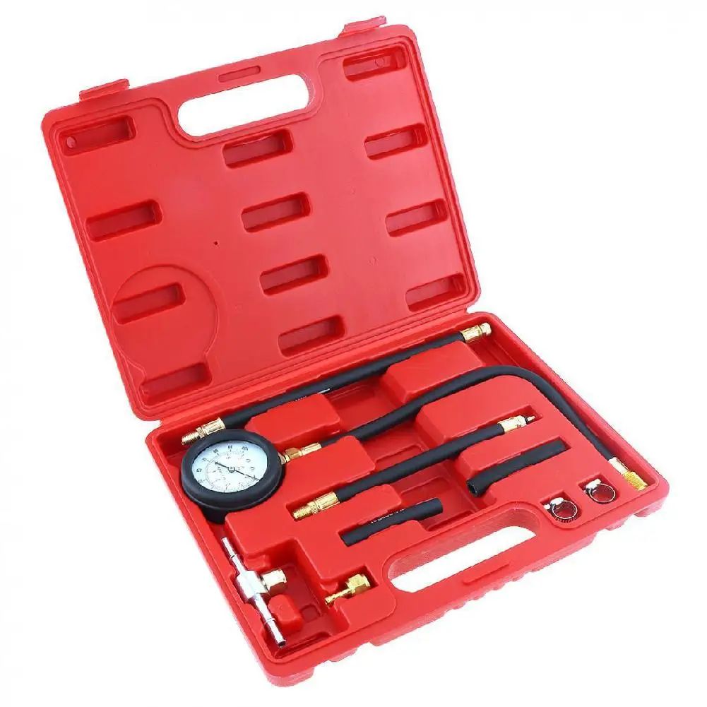 

Adeeing 0-100 PSI Fuel Injection Pump Pressure Injector Tester Pressure Testing Gauge Kit Vehicle Meter Manometer
