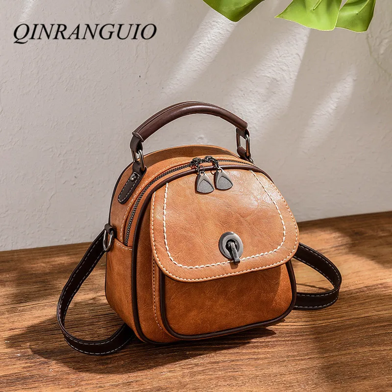 Best QINRANGUIO Backpack Women 2019 New Casual Leather Backpack High Quality PU Leather Women Backpack Small Backpack Female