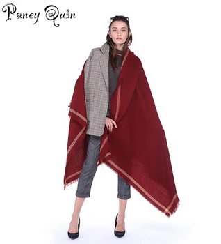 

Fashion oversize cashmere scarves Wraps women solid color scarf retro national air conditioning scarf lady tassel long towels