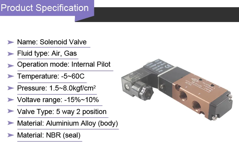 SUMRAY Пневматический воздушный электромагнитный клапан 5 способ 2 положения 4V110-06 Электрический магнитный клапан AC110V/220 V DC24V пневматический клапан