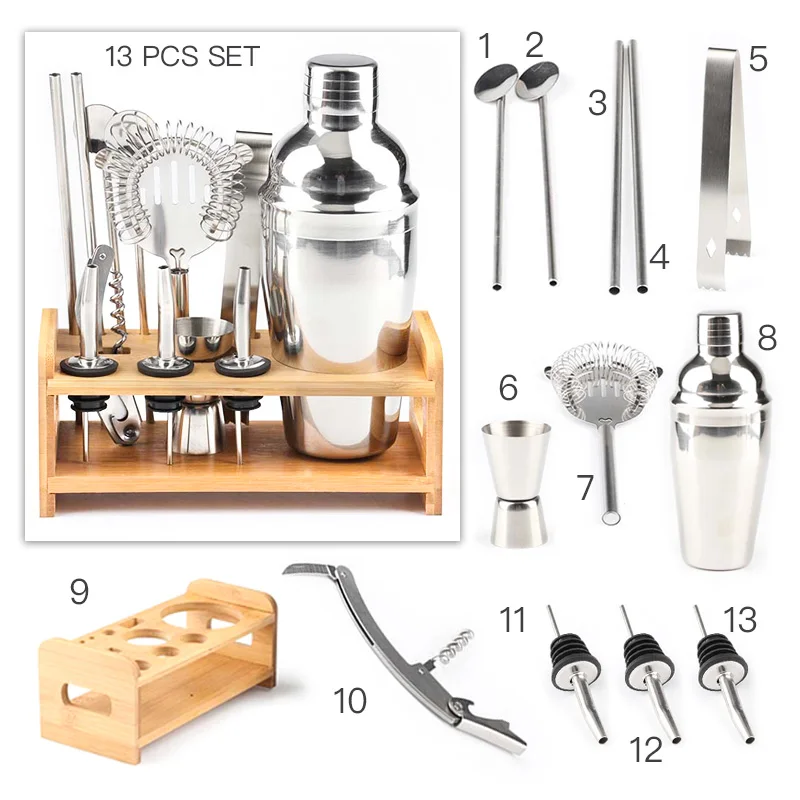 Stainless Steel Cocktail Shaker Stainless Steel Colander Filter Bar