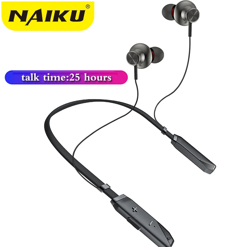 

NAIKU New Bluetooth Earphones Neckband Wireless Headphones Stereo Sport Bluetooth Headset with Mic Handsfree for iPhone Xiaomi
