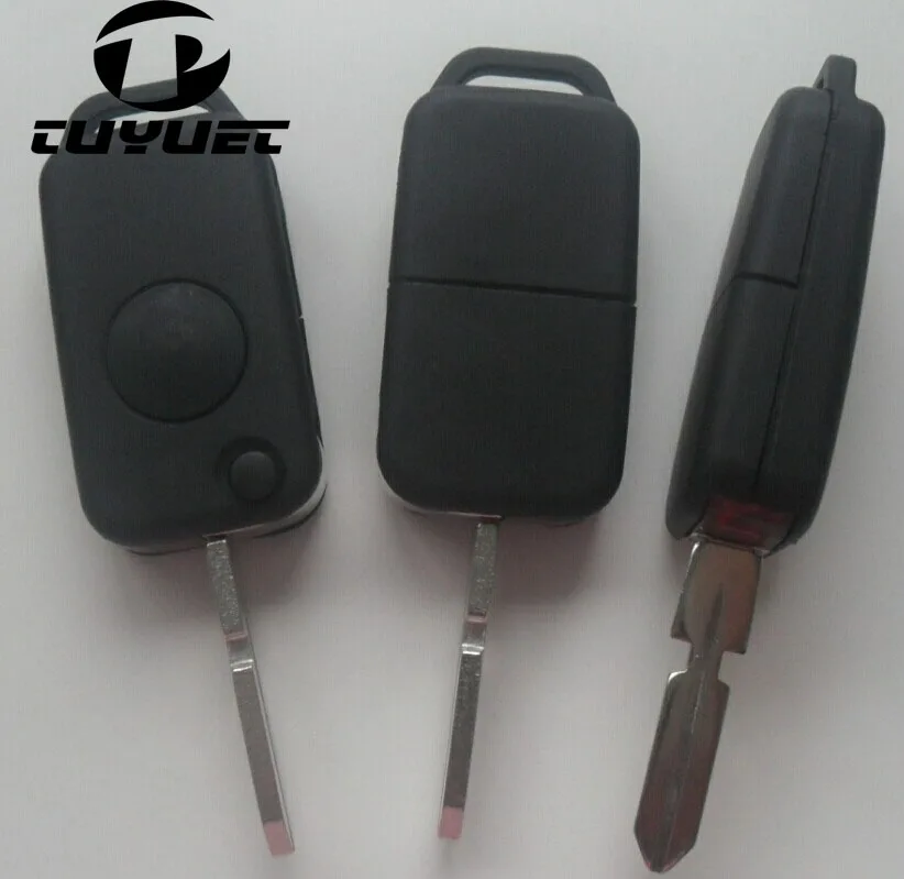 5PCS 1 Button Folding Flip Remote Key Shell for Mercedes-Benz Car Key Blanks FOB Case 4 Track Uncut Blade