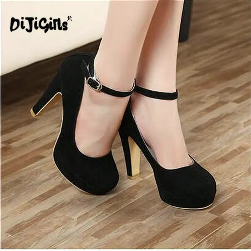 Женские туфли на толстом каблуке DIJIGIRLS Осенняя обувь высоком 2018|high-heeled shoes|women