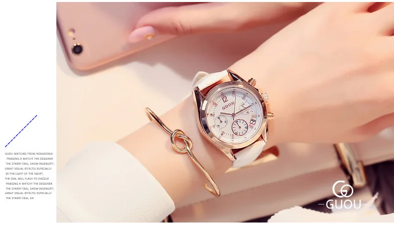 Relogio Feminino роскошные белые для женщин часы с датой Multi-Dial Saati Лидирующий бренд Модные Кожаные женские часы Montre Femme часы