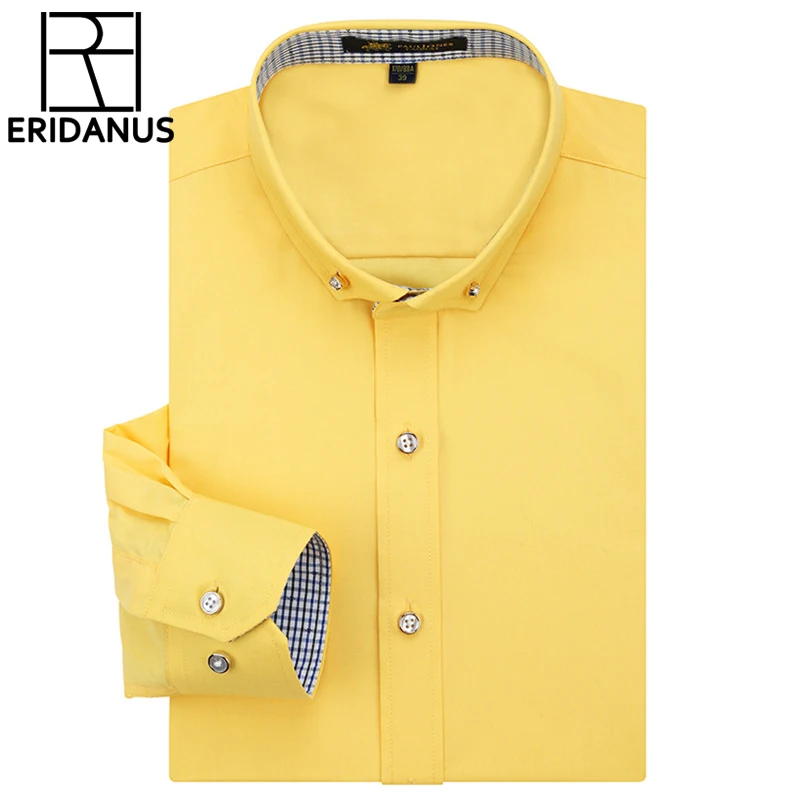 En Ligne Printemps Eté 2017 Nouvelle Arrivée À Manches Longues Hommes Chemises Slim Fitness Patchwork Col À Carreaux De Haute Qualité Chemise En Coton Décontractée M473