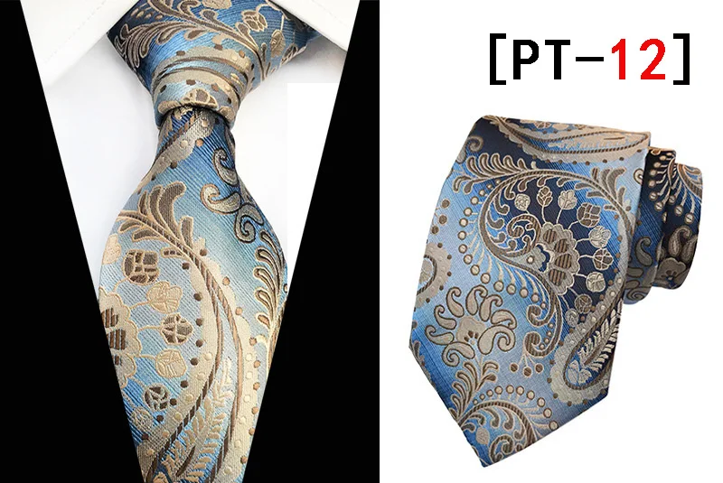 8 см мужские галстуки Пейсли Цветочный Полосатый шелковый галстук жаккардовые тканые галстуки на шею для мужчин формальные деловые свадебные галстуки