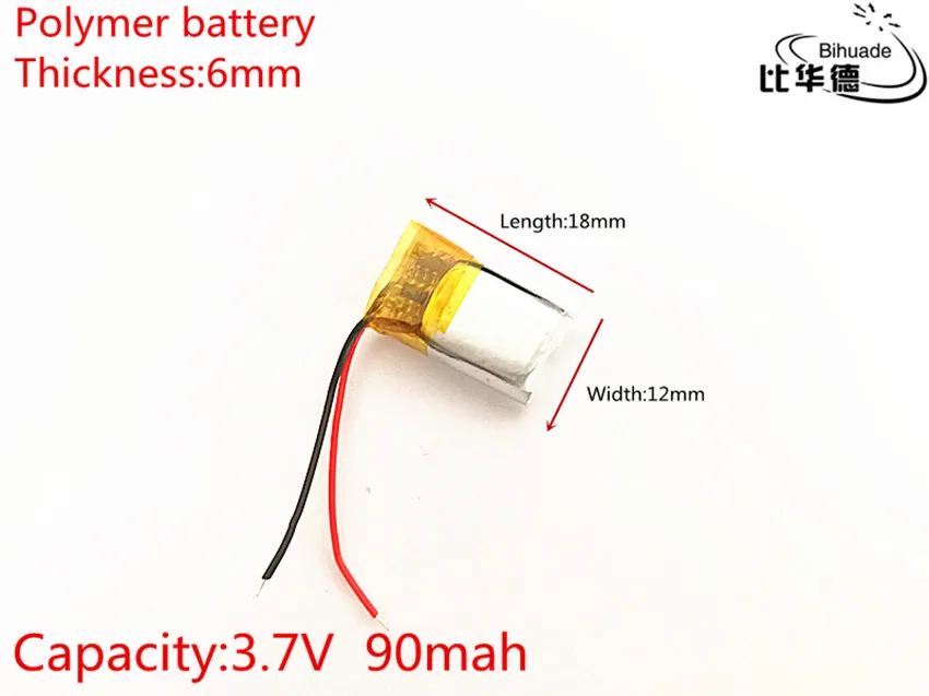 3,7 в 90 мАч 601218 литий-полимерный литий-ионный аккумулятор для Mp3 MP4 MP5 gps psp mobile bluetooth
