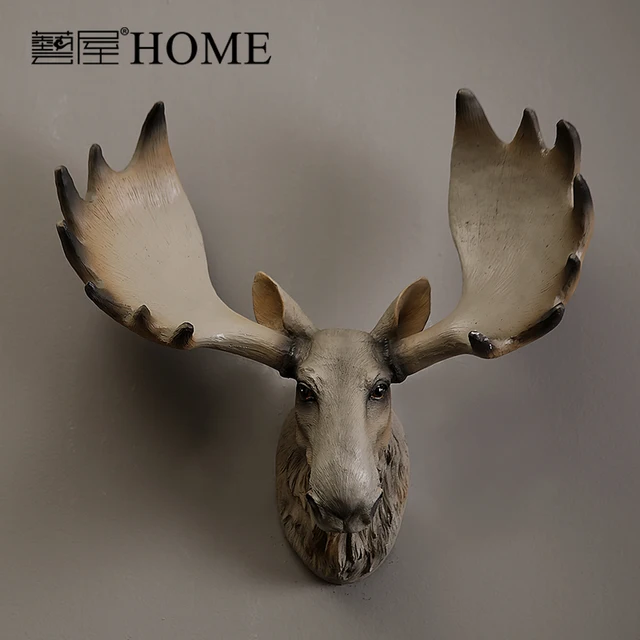 Retro Wall Decor Hanging Home Furnishing Handmade Resin Crafts Retro Wall Decor Hanging Home Furnishing Handmade Resin Crafts Simulation Moose Head Vintage Luxury