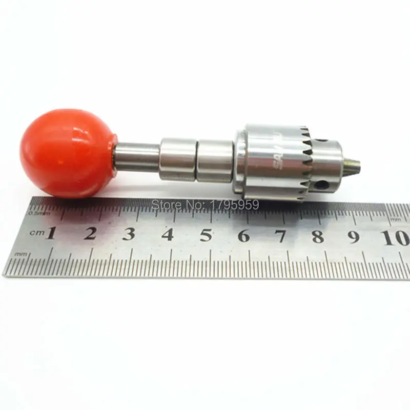 Pin Vise Round Plastic Ball Handle Swivel Head Hand Twist Drill Clamping Range 0.3-4mm Micro Stainless steel Manual Drilling Tools (1)