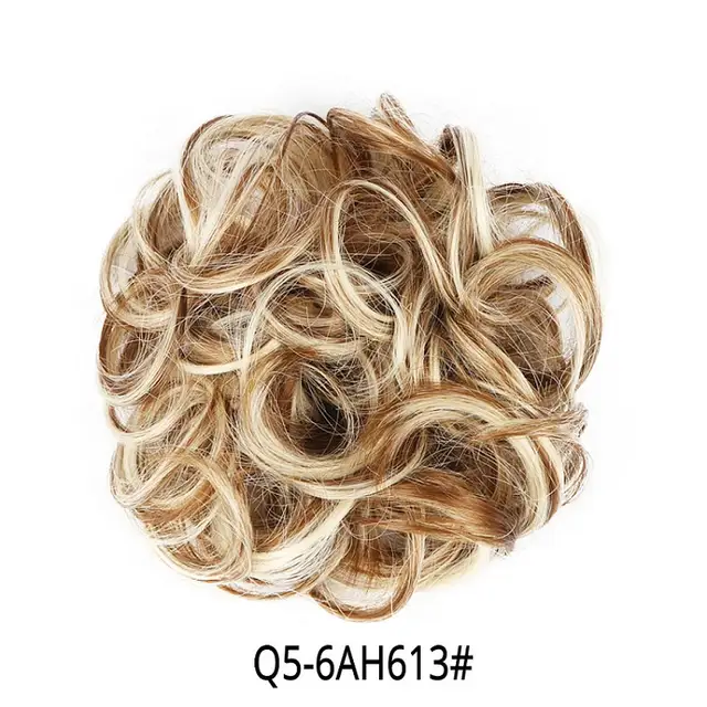 Chignon Hair Bun Hairpiece Curly Hair Scrunchie Extensions Blonde