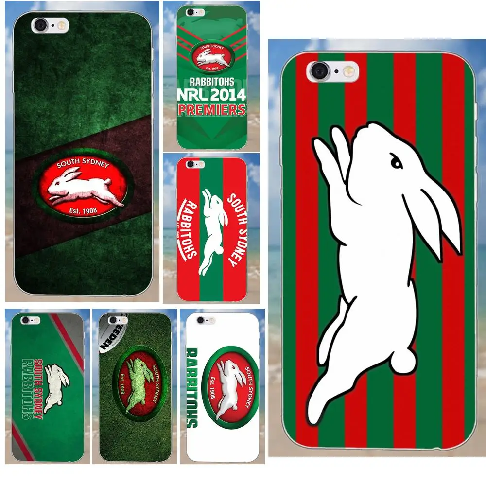 

TPU Capa Case South Sydney Rabbitohs Logo For iPhone 4 4S 5 5C SE 6 6S 7 8 Plus X Galaxy S5 S6 S7 S8 Grand Core II Prime Alpha