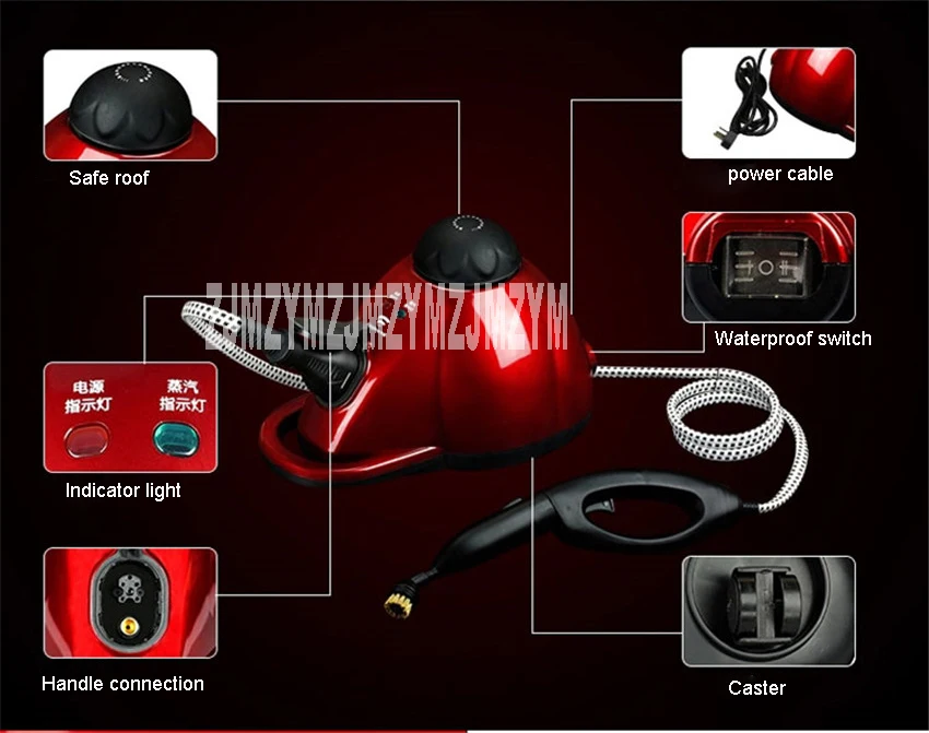 1800 Вт 1000 мл очиститель пароочистительная машина дезинфекция стерилизационная машина Утюг против клещей с большим количеством аксессуаров 5 м провод