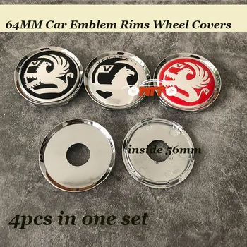 

For Vauxhall Car-covers Best Quality 4pcs 64mm Car logo badge emblem Rims Wheels hub center caps Car-styling Chrome Base Label