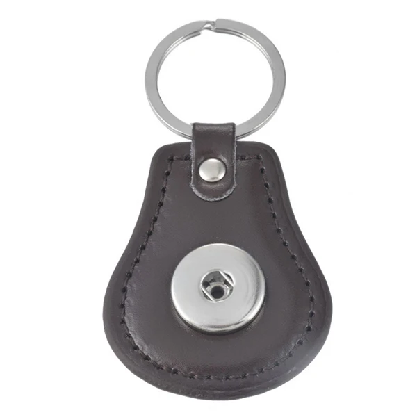 12/lot New Fashion Men's Ginger Snap Leather Key Chains Oval Snaps