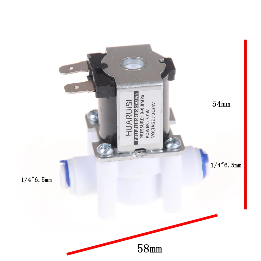 1PC 24V DC Electric Water Valve Solenoid 1/4" Hose Connection For RO Reverse Pure System Controller | Обустройство дома