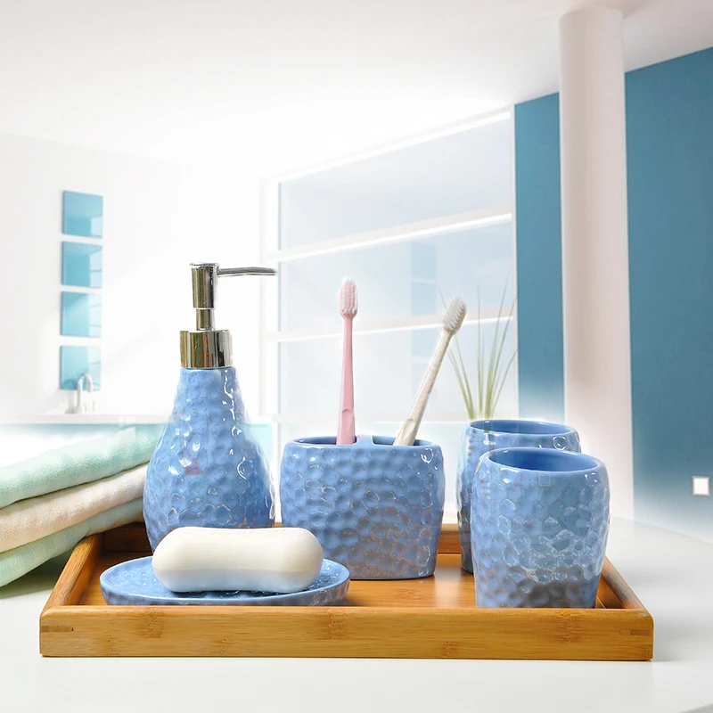 

NEWYEARNEW Fashion Ceramic Bathroom Set Accessories Set Wash Gargle Toothbrush Suit Simplicity Decoration Wedding Gifts