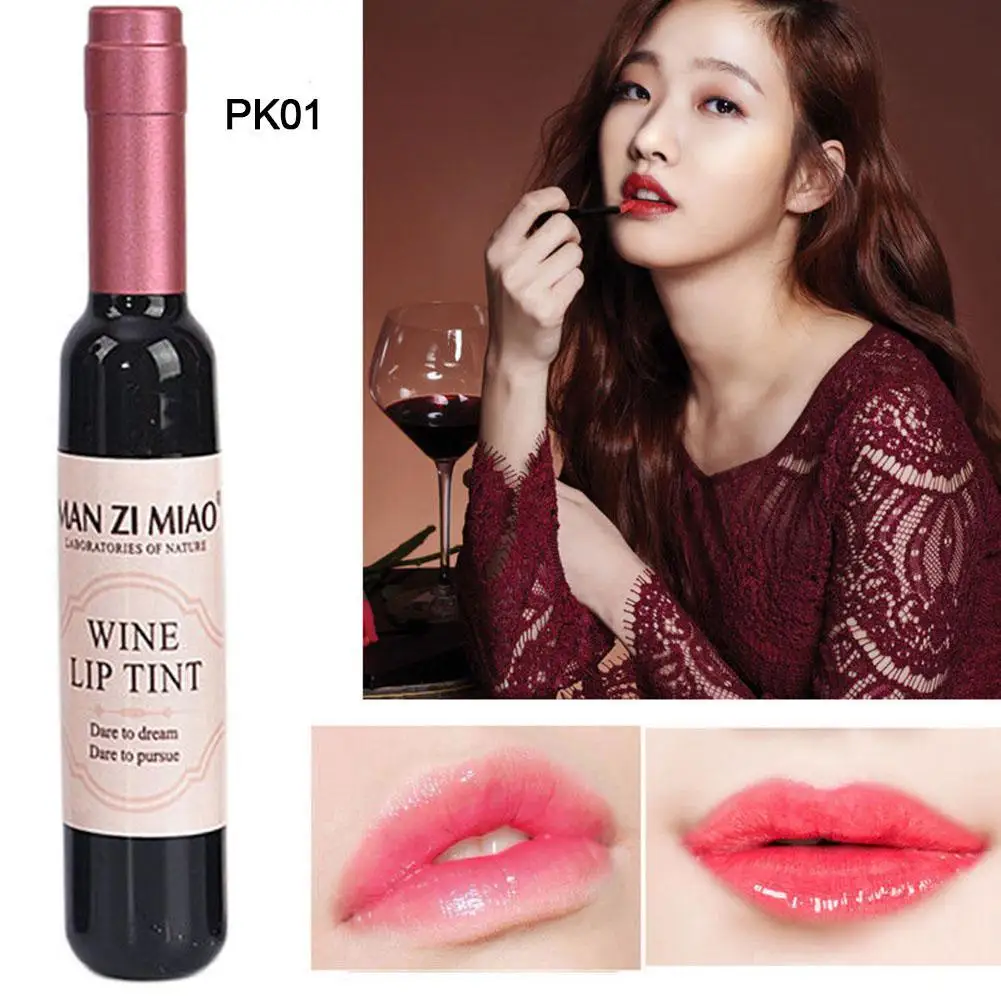 Red Wine Lip Tint Liquid Matte Lipstick Waterproof Design Bottle