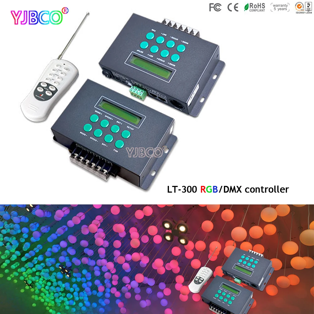 

LT-300 LED RGB DMX512 Controller Colourful Funtion Programmable with small LCD screen For led module light DC12V-24V