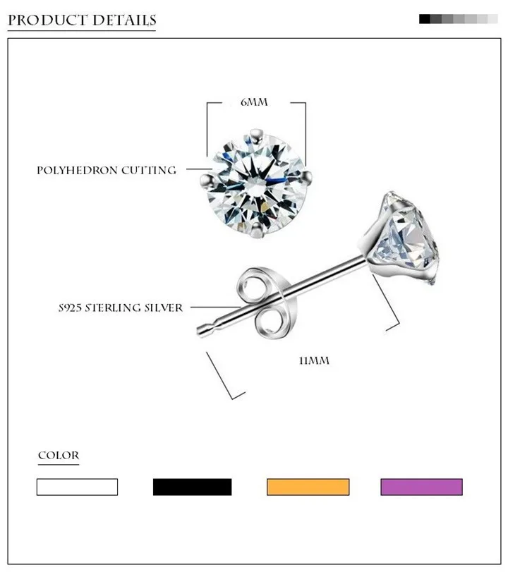 925 sterling silver stud earrings (12)
