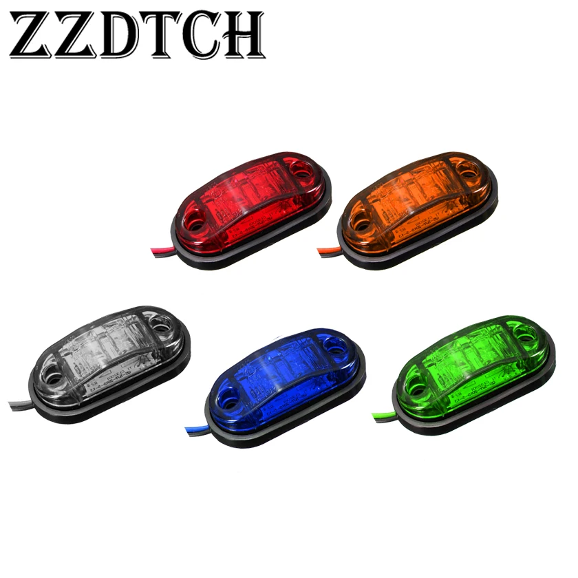 

ZZDTCH 10pcs 10-30V 2 Led Truck Side Marker Lights Vans Truck Trailer Bus lights E11