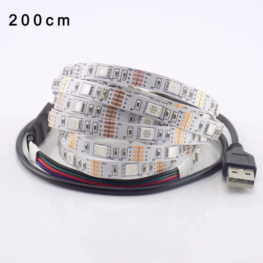 В 5 В USB power RGB светодиодная лента светодио дный Светодиодная лента 5050 SMD Светодиодная лента e PC экран ТВ ПОДСВЕТКА освещение с 3 ключами