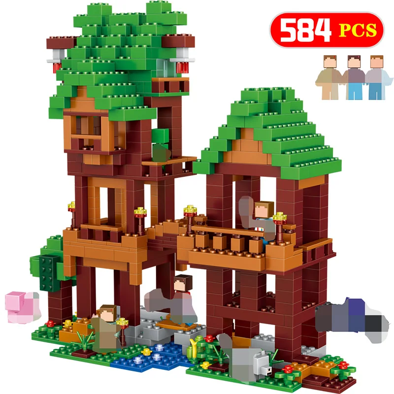 

Lookout Building Blocks My World Series Tree tower Model Educational Whistle Compatible Brick Toy For Kid LegoINGlys Minecrafter