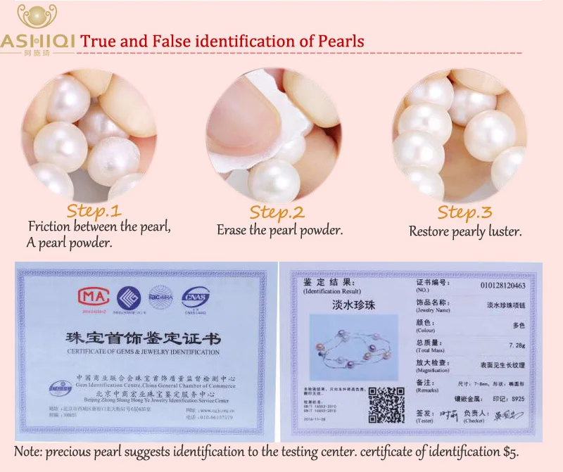 ASHIQI браслет из натурального 925 пробы серебра для женщин 7-8 мм натуральный пресноводный жемчуг ювелирные изделия 4 цвета