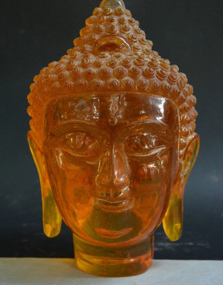 

Chinese Amber Carved Shakyamuni Amitabha Buddhas Sakyamuni Tathagata Head Statue