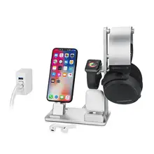 6 In 1 Apple Watch Stand Station Aluminum iWatch Charging Stand Dock Station Headphones Holder for Apple Watch Series 3 2 1 Ai