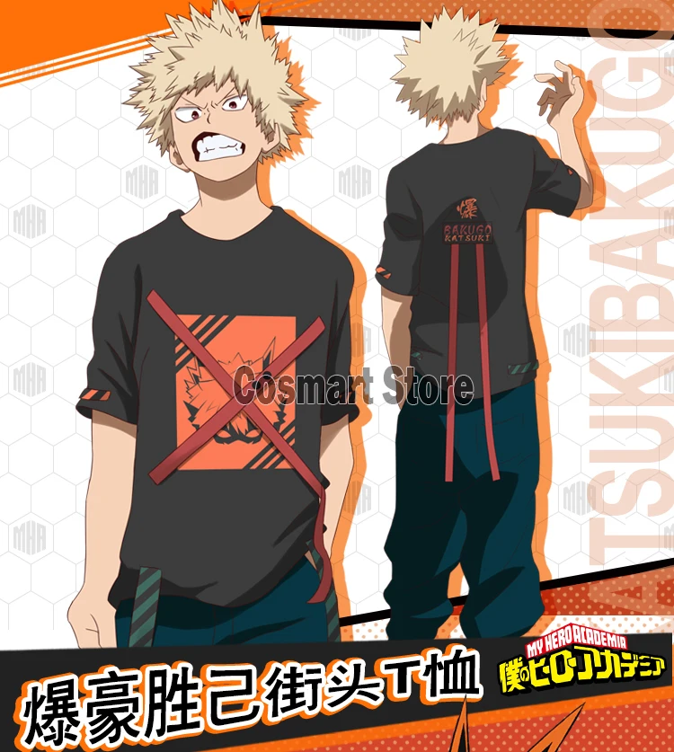 

Anime MY HERO ACADEMIA Bakugou Katsuki T-shirt Pullover T shirt Cosplay tshirt unisex NEW 2018 free shipping