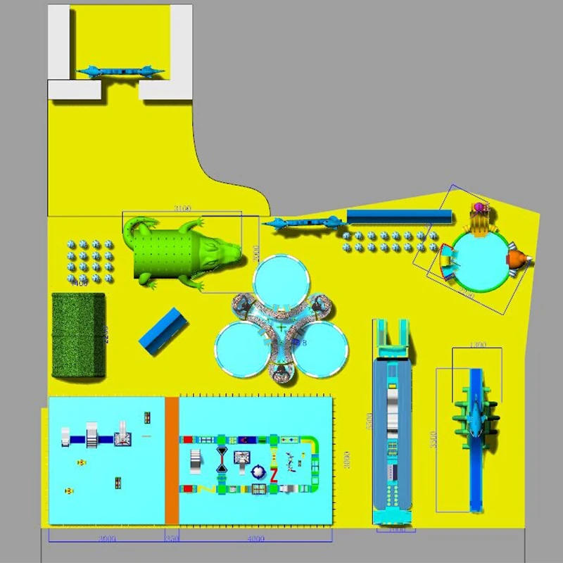 

Customized land inflatable water park Large leisure mobile water park