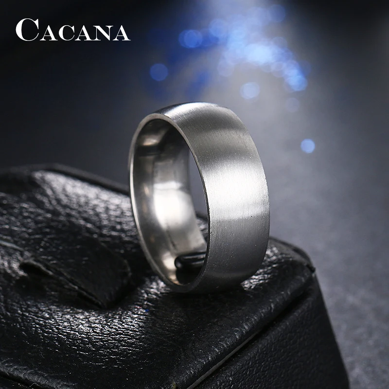 CACANA Stainless Steel Rings For Women Smooth Stainless Steel Personalized Fashion Jewelry Wholesale NO.R20