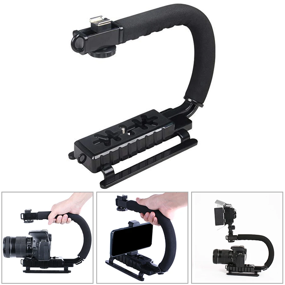 

1PCs U Shape Video Handle Steadicam Stabilizer Grip Rig For Phone DSLR Camera / Camcorder Selfie Recording Smartphone Video