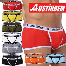 Высококачественные брендовые боксеры AUSTINBEM, мужское модное нижнее белье, мужские сексуальные мягкие хлопковые трусы, мужское нижнее белье для геев