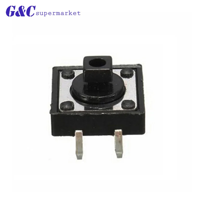 

20PCS PCB 12*12*7.3mm 4pin Tactile Tact Mini Push Button Switch 12x12x7.3mm 4p SMT Vertical Micro Switch black button