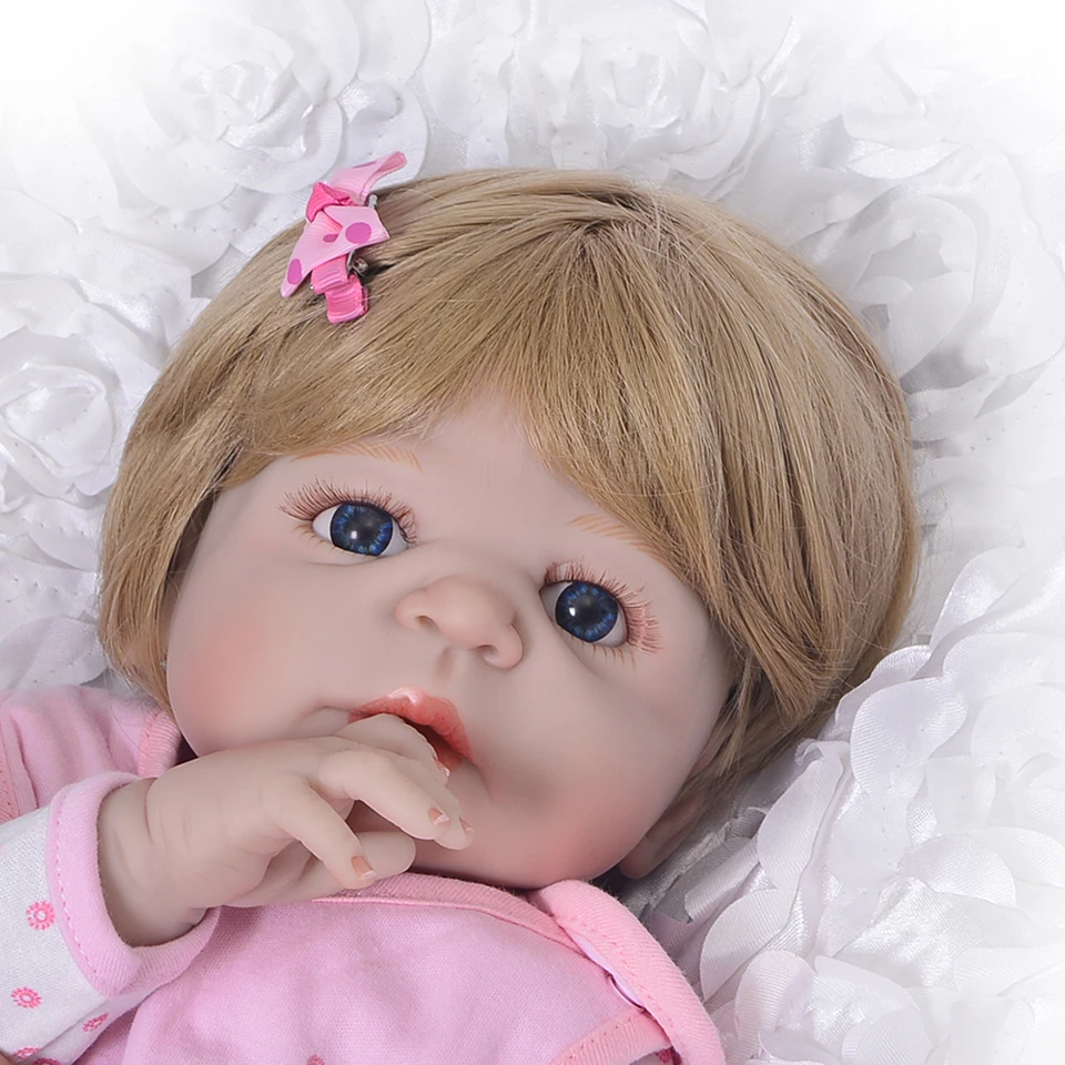 Милая девочка принцесса Reborn Baby Dolls 23 ''полный силиконовый корпус реалистичные детские куклы с волосами так по-настоящему Reborns дети день рождения