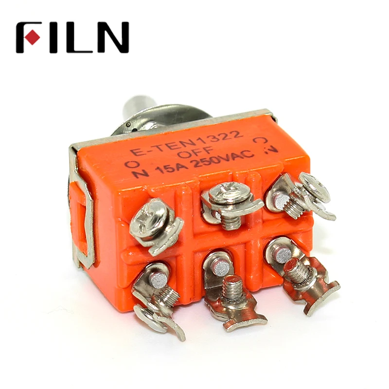 15A 250V KN3C E-TEN 1322 рычажный переключатель 6 pin head 3 класс переключатель двухполюсный двойной тумблер