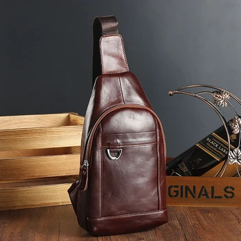 

TIANHOO messenger bag men real leather crossbody & shoulder chest bags vintage street fashionable cell phone pockets hobos