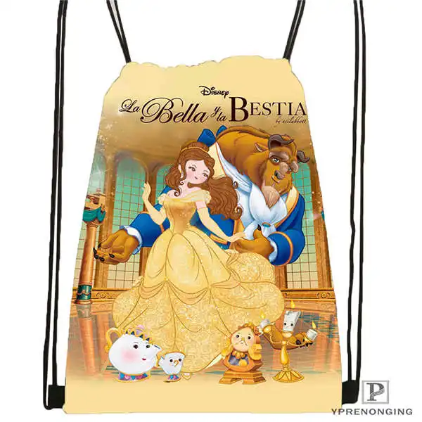 Drawstring Backpack Custom beauty_beast походная сумка на шнурке милый рюкзак для детей(черная спинка) 31x40 см#180612-02-19 - Цвет: Drawstring Backpack