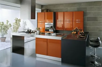 

Orange kitchen cabinets design Foshan factory direct supply
