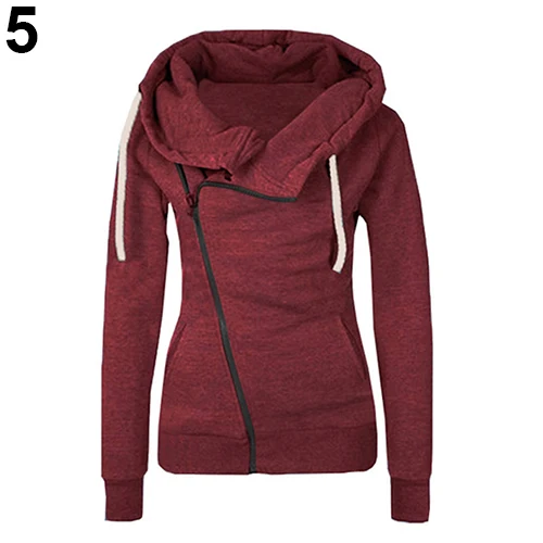  Women Lady Winter Long Sleeve Warm Zipper Pullover Slim Fit Coat Sweatshirt TopFemmes camisa chemis